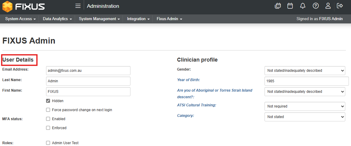 (Admin) How to Update a User Profile – Fixus Technologies Documentation